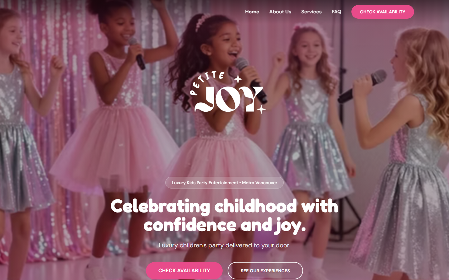 Petite Joy website homepage