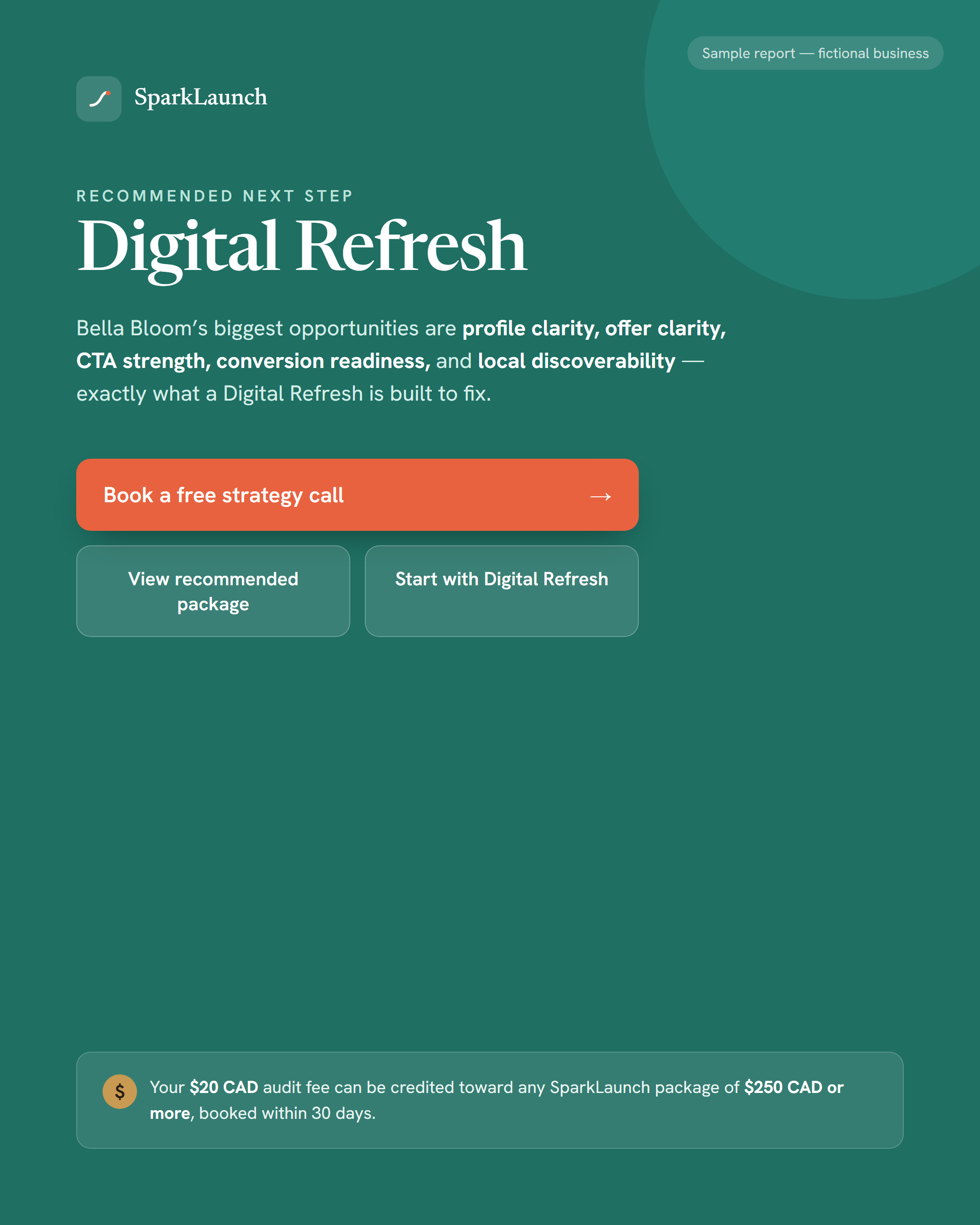 Recommended next step and credit